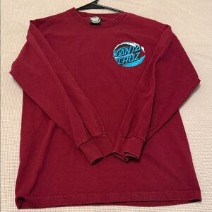 Santa Cruz Skateboards Maroon Long Sleeve Tee